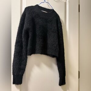 Black eyelash sweater XS